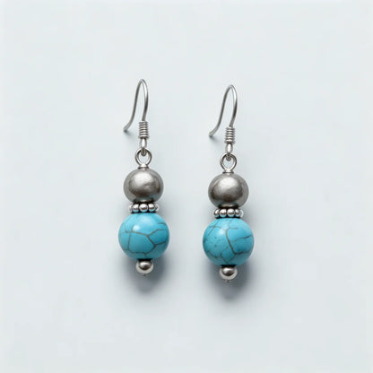 Turquoise Bead Drop Earrings